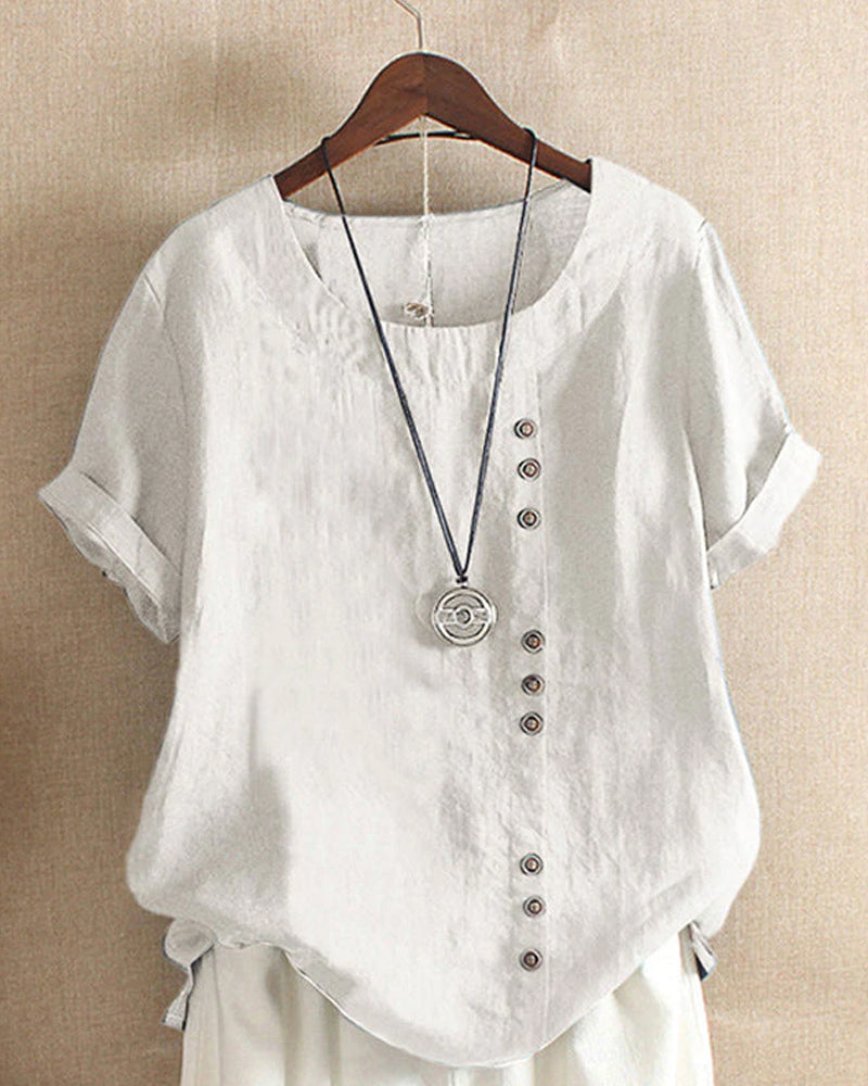 Beatrice | Women's Summer Button Detail Casual Blouse™ – Mühelose Eleganz für warme Tage