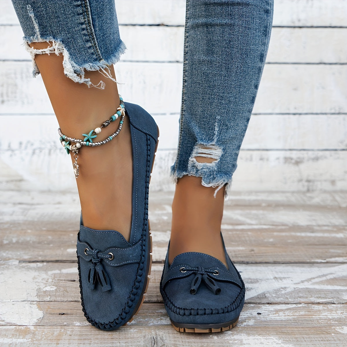 Women's Suede Loafers with Bow Detail and Lightweight Cushioned Sole™ – Zeitloser Komfort für den ganzen Tag