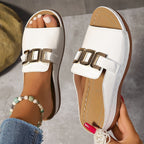 Women's Buckle Strap Comfort Sandals with Cushioned Sole™ – Mühelose Eleganz für jeden Tag