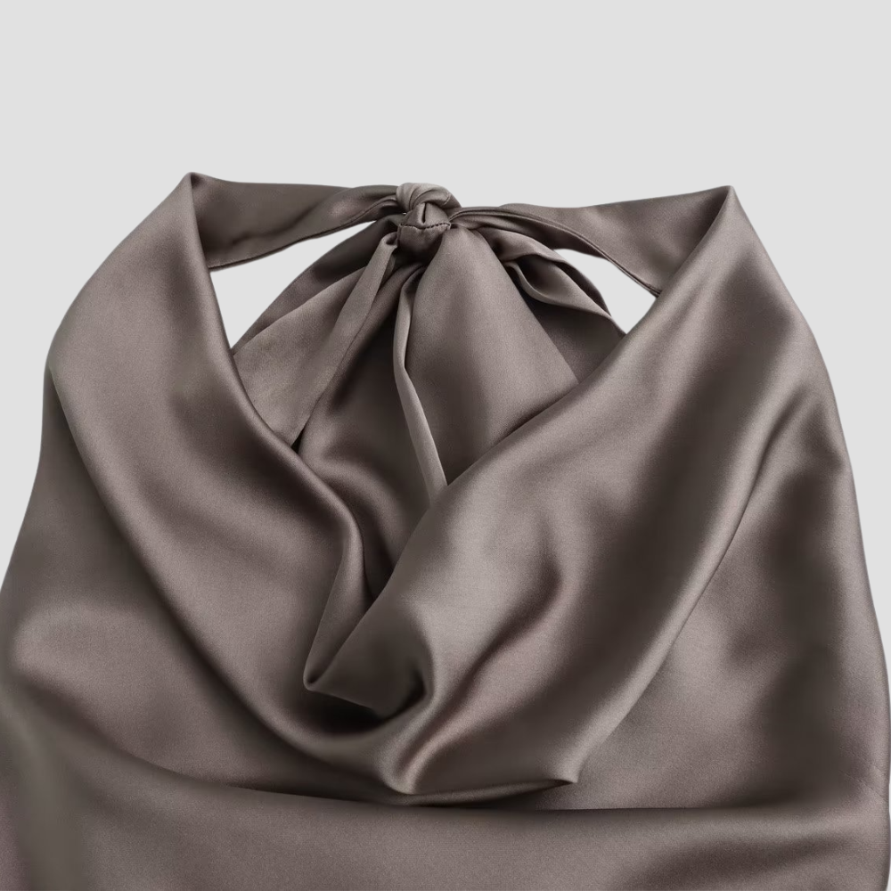 Jenny | Women's Halter Back Tie Draped Satin Tanks™ – Zeitlose Eleganz für jeden Anlass