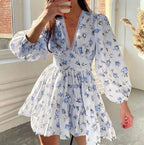 Floral Lace Trim Mini Dress™ – Romantisch-elegantes Design für mühelose Weiblichkeit