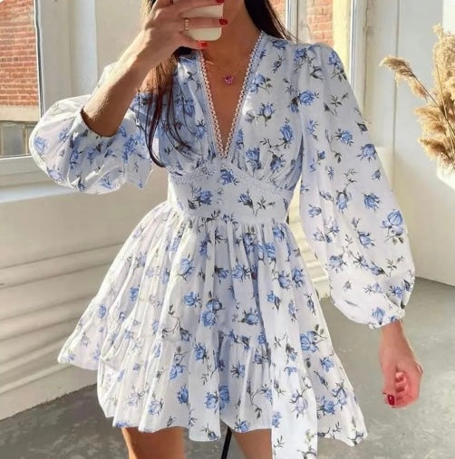 Floral Lace Trim Mini Dress™ – Romantisch-elegantes Design für mühelose Weiblichkeit