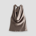 Jenny | Women's Halter Back Tie Draped Satin Tanks™ – Zeitlose Eleganz für jeden Anlass