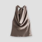 Jenny | Women's Halter Back Tie Draped Satin Tanks™ – Zeitlose Eleganz für jeden Anlass