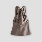 Jenny | Women's Halter Back Tie Draped Satin Tanks™ – Zeitlose Eleganz für jeden Anlass