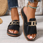 Women's Buckle Strap Comfort Sandals with Cushioned Sole™ – Mühelose Eleganz für jeden Tag