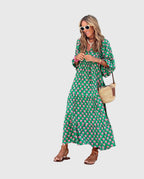 Spring Patterned Maxi Dress For Women™ – Fließender Frühlingskomfort mit zeitloser Eleganz