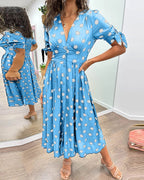 Polka Dot Midi Dress With Flattering A Line Fit for Women™ – Zeitlose Eleganz für jeden Anlass