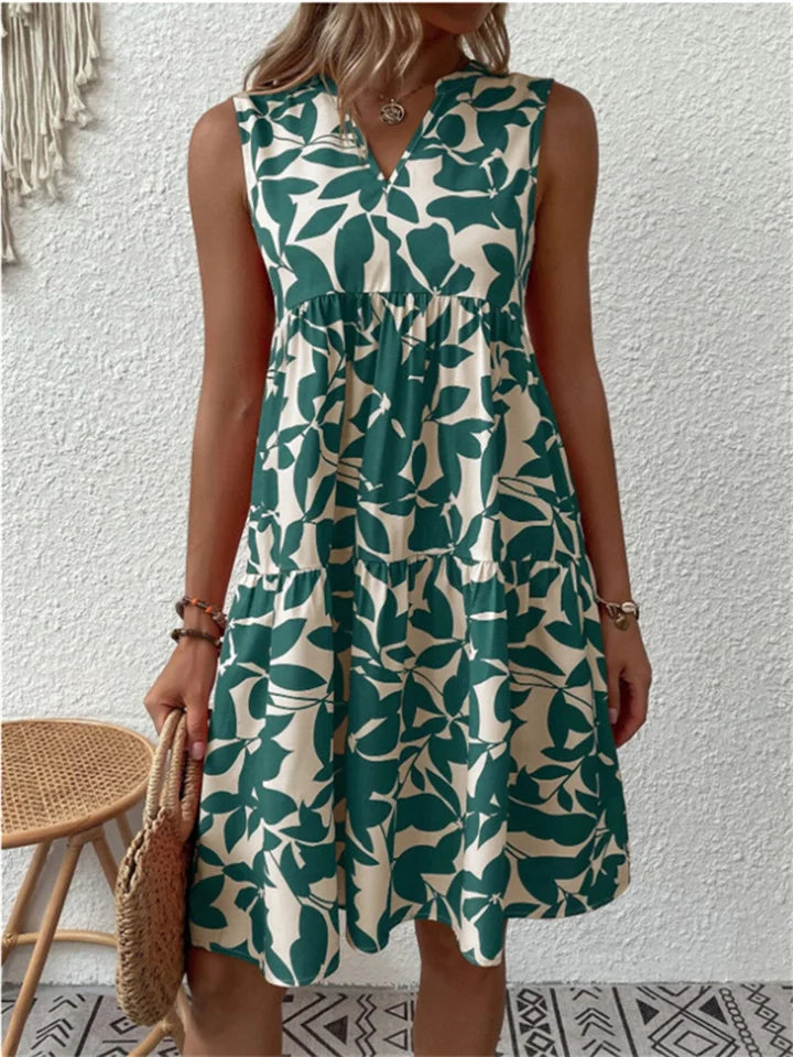 Maris | Women's Leaf Print Summer Dress™ – Müheloser Sommerstil mit femininer Eleganz