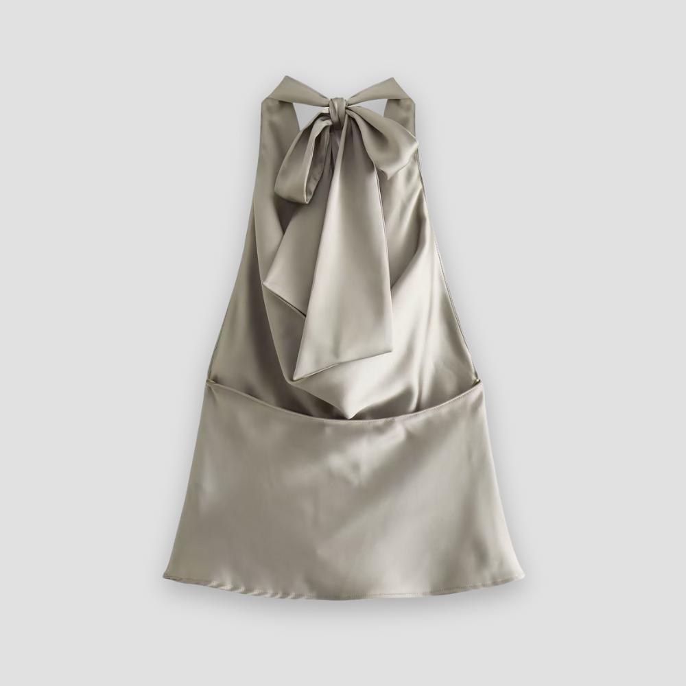 Jenny | Women's Halter Back Tie Draped Satin Tanks™ – Zeitlose Eleganz für jeden Anlass