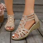 Orthopädische Keilsandalen mit Cutout-Design und gepolsterter Unterstützung für Damen™ – Eleganter Komfort für den ganzen Tag