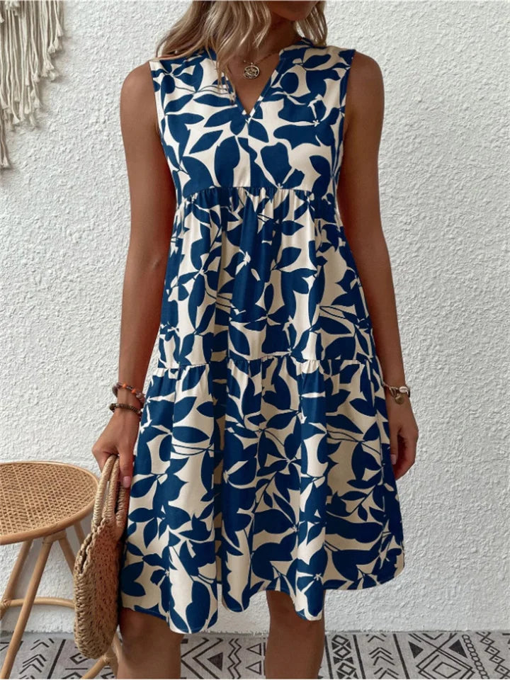 Maris | Women's Leaf Print Summer Dress™ – Müheloser Sommerstil mit femininer Eleganz