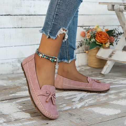 Women's Suede Loafers with Bow Detail and Lightweight Cushioned Sole™ – Zeitloser Komfort für den ganzen Tag
