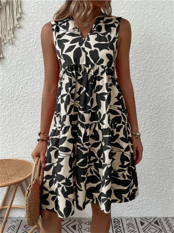 Maris | Women's Leaf Print Summer Dress™ – Müheloser Sommerstil mit femininer Eleganz