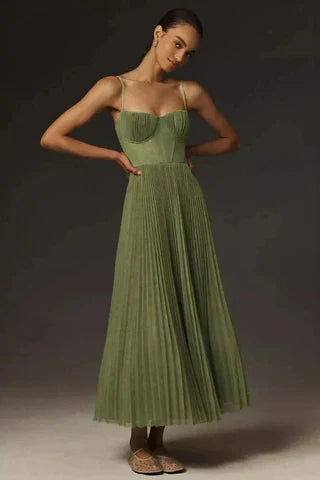 Women's Pleated Strappy Elegant Flowing Maxi Dress™ – Zeitlose Eleganz für jeden Anlass