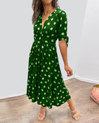 Polka Dot Midi Dress With Flattering A Line Fit for Women™ – Zeitlose Eleganz für jeden Anlass