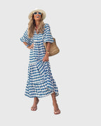 Spring Patterned Maxi Dress For Women™ – Fließender Frühlingskomfort mit zeitloser Eleganz