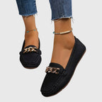 Women's Loafers with Diamond Buckle and Flat Wedge Sole™ – Eleganter Komfort für den ganzen Tag