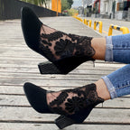 Women's Lace Panel Block Heel Ankle Orthopedic Boots™ – Eleganter Komfort für den ganzen Tag