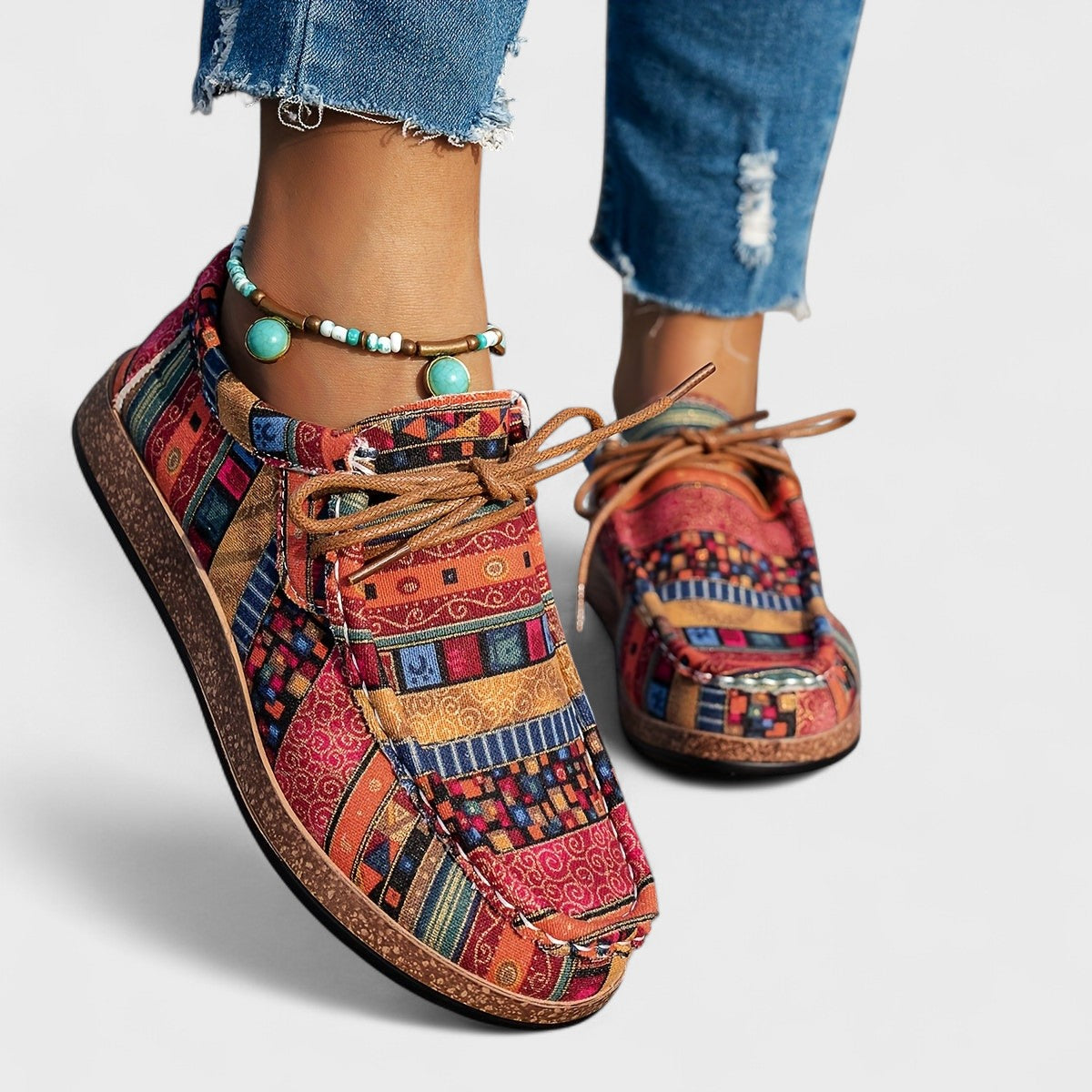 Patchwork Orthopedic Lace-Up Casual Shoes™ – Komfort und Stil für jeden Tag