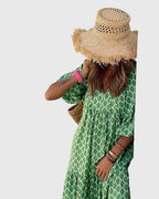 Spring Patterned Maxi Dress For Women™ – Fließender Frühlingskomfort mit zeitloser Eleganz