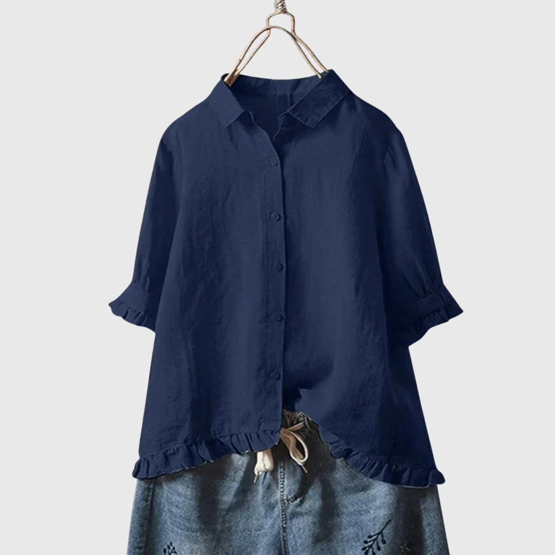 Comfortable Button-Front Blouse™ – Zeitlos elegante Vielseitigkeit für jeden Tag
