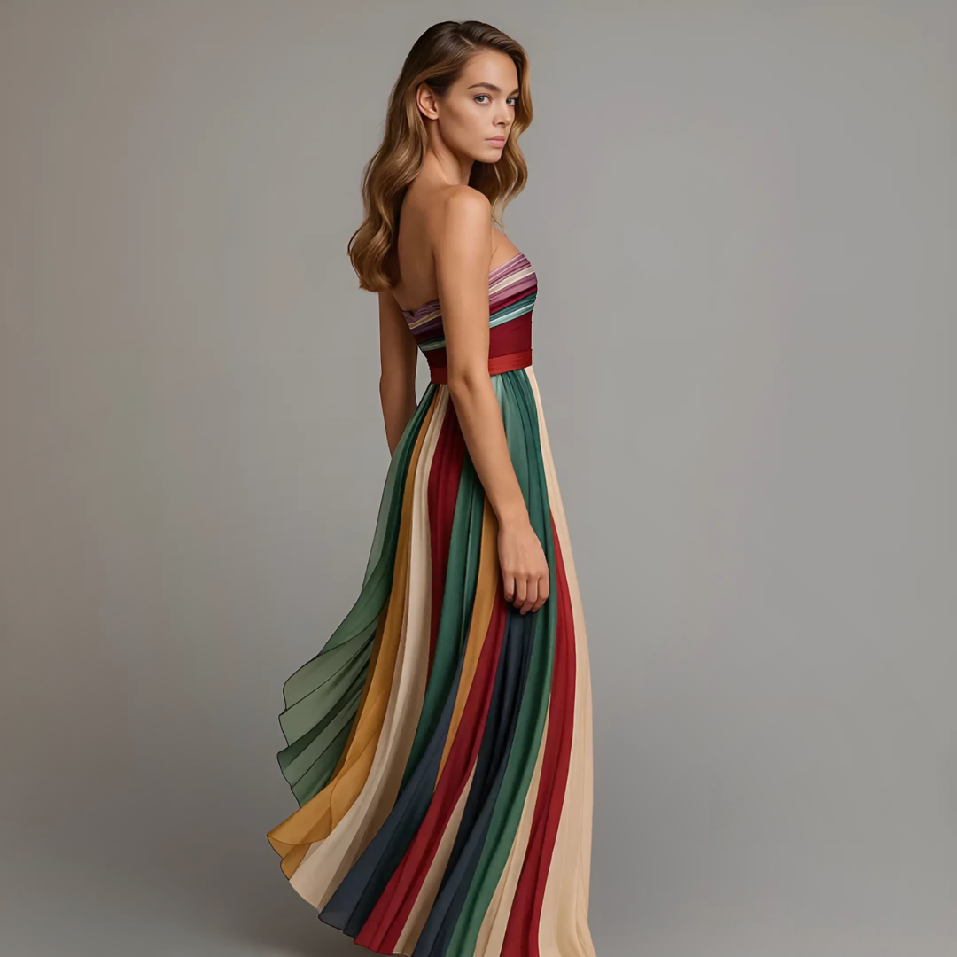 Women's Strapless Pleated Maxi Dress with Flowing Skirt and Elegant Fit™ – Zeitlose Eleganz für besondere Anlässe