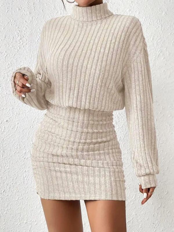 Sloane | Women's Ribbed Turtleneck Sweater Mini Dress™ – Elegante Wärme für stilvolle Herbst- und Winteroutfits