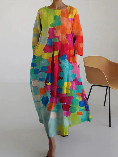 Women's Floral Printed Flowing Relaxed Fit Casual Summer Maxi Dress™ – Lebendiger Komfort für warme Sommertage