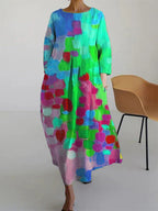Women's Floral Printed Flowing Relaxed Fit Casual Summer Maxi Dress™ – Lebendiger Komfort für warme Sommertage