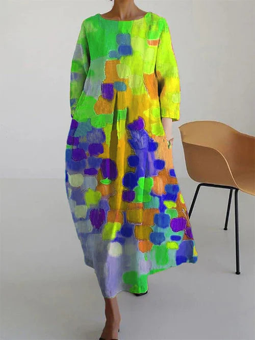 Women's Floral Printed Flowing Relaxed Fit Casual Summer Maxi Dress™ – Lebendiger Komfort für warme Sommertage