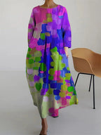 Women's Floral Printed Flowing Relaxed Fit Casual Summer Maxi Dress™ – Lebendiger Komfort für warme Sommertage
