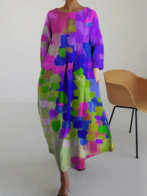 Women's Floral Printed Flowing Relaxed Fit Casual Summer Maxi Dress™ – Lebendiger Komfort für warme Sommertage