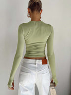 Brooklyn | Women Summer Long Sleeve Crop Top™ – Moderne Eleganz für Warme Tage