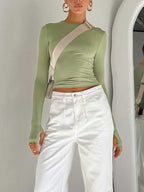 Brooklyn | Women Summer Long Sleeve Crop Top™ – Moderne Eleganz für Warme Tage