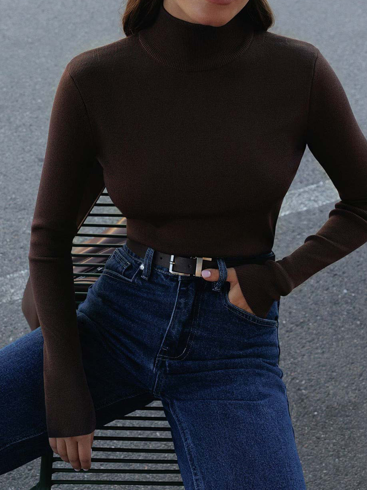 Maisie | Women's Spring Comfortable Mock Neck Top™ – Eleganter Komfort für den Frühling