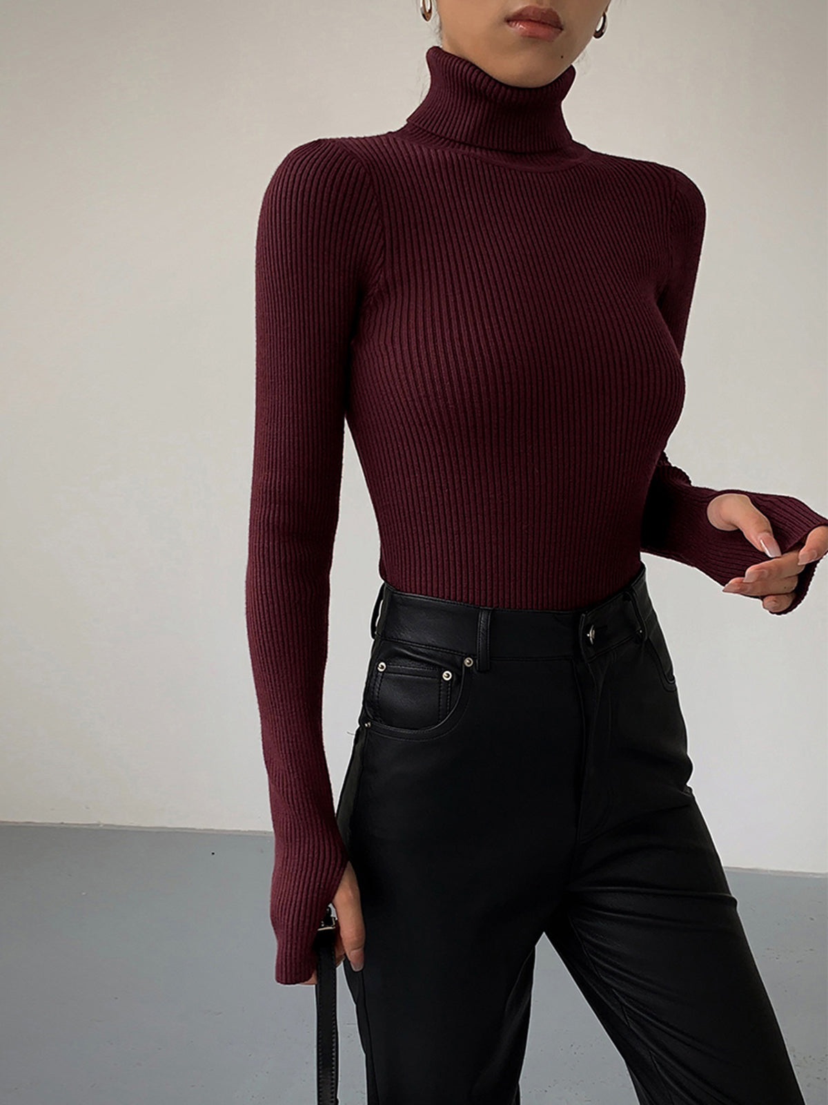 Hailey | Women's Minimalist Slim Turtleneck Stretch Top™ – Elegante Wintermode für stilvolle Layering-Looks