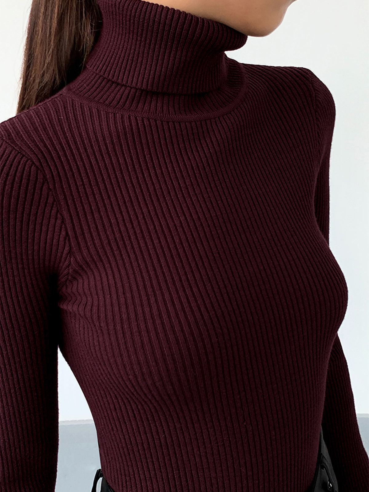 Hailey | Women's Minimalist Slim Turtleneck Stretch Top™ – Elegante Wintermode für stilvolle Layering-Looks