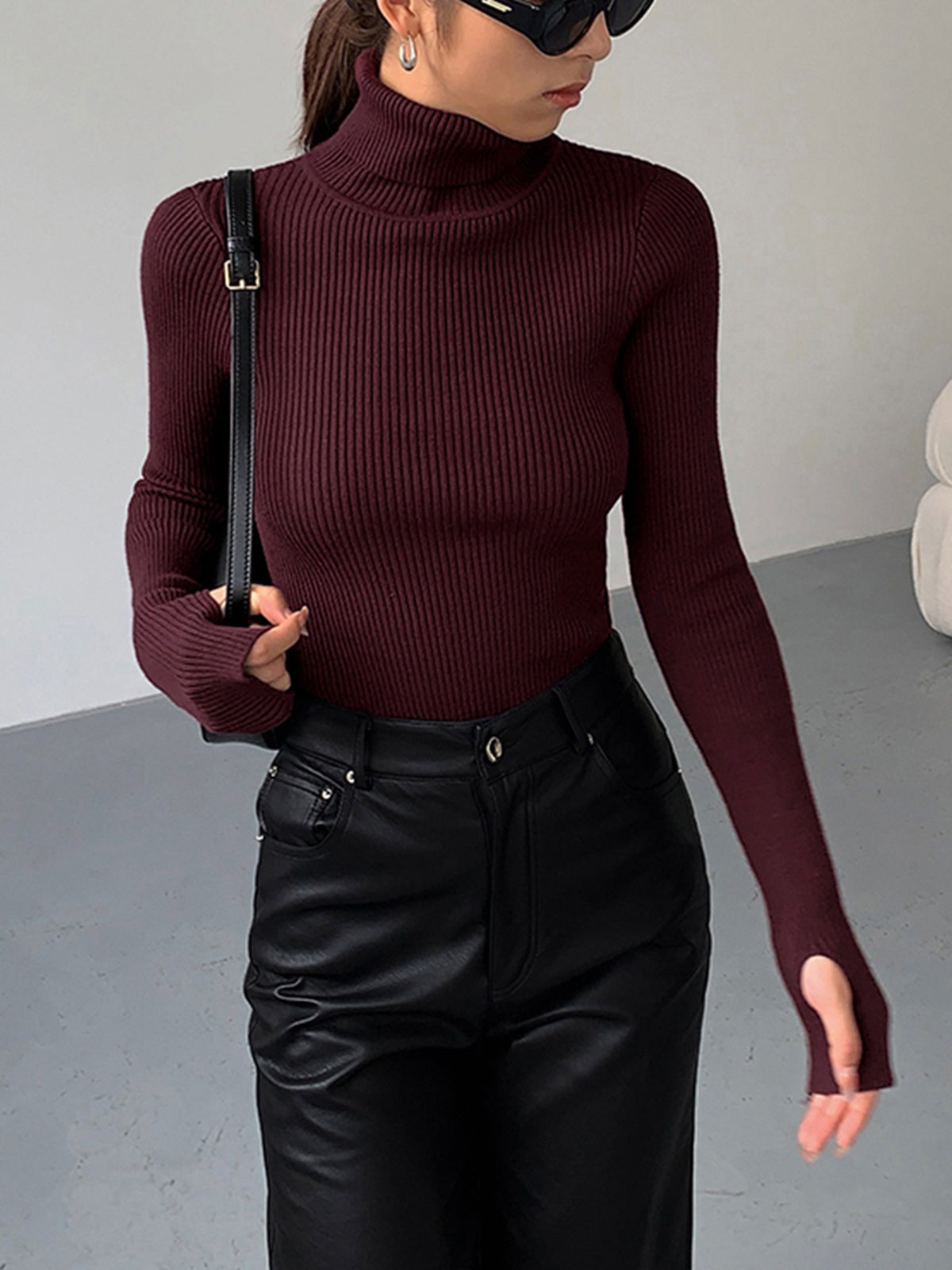 Hailey | Women's Minimalist Slim Turtleneck Stretch Top™ – Elegante Wintermode für stilvolle Layering-Looks
