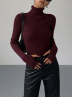 Hailey | Women's Minimalist Slim Turtleneck Stretch Top™ – Elegante Wintermode für stilvolle Layering-Looks