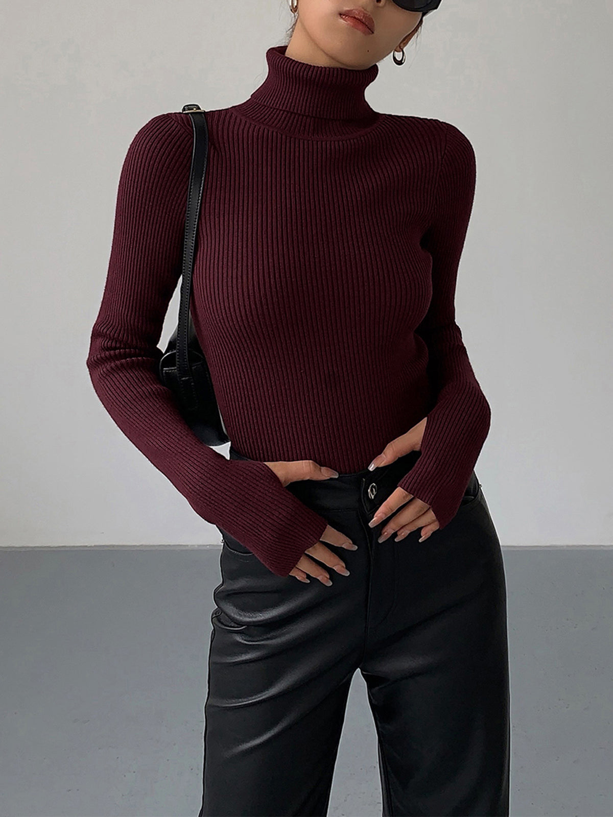 Hailey | Women's Minimalist Slim Turtleneck Stretch Top™ – Elegante Wintermode für stilvolle Layering-Looks