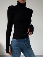 Hailey | Women's Minimalist Slim Turtleneck Stretch Top™ – Elegante Wintermode für stilvolle Layering-Looks