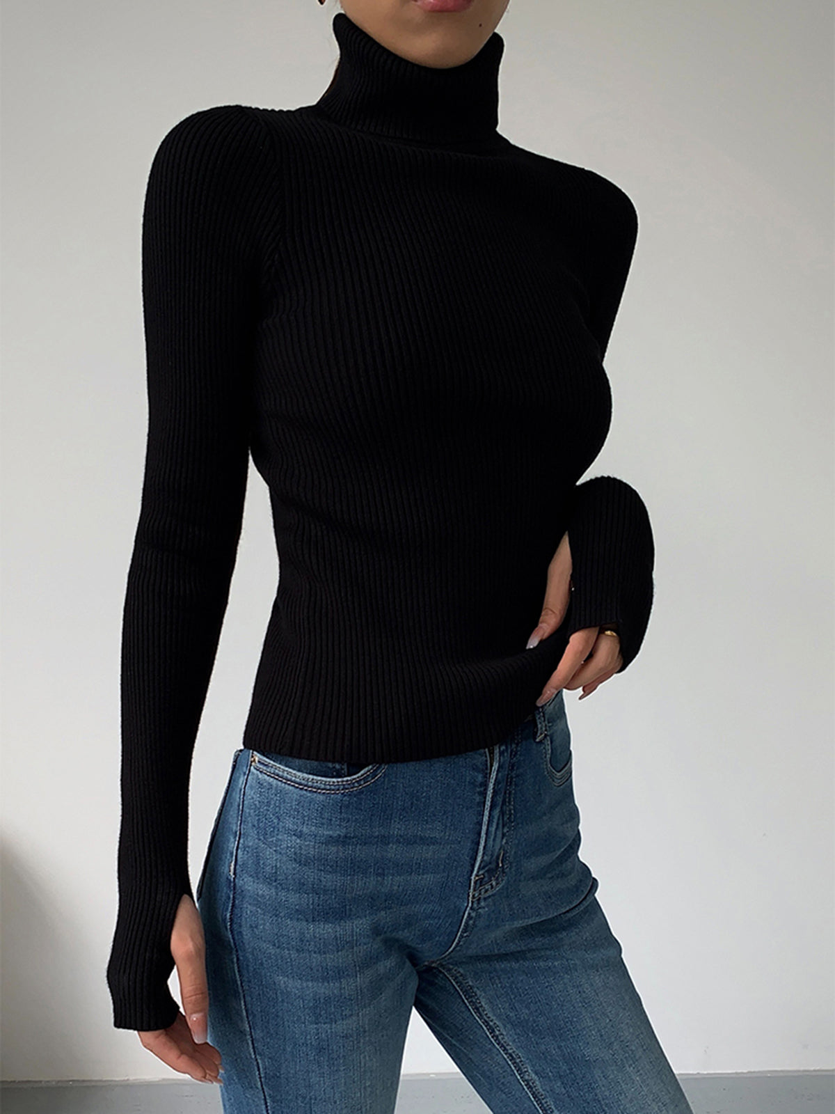 Hailey | Women's Minimalist Slim Turtleneck Stretch Top™ – Elegante Wintermode für stilvolle Layering-Looks