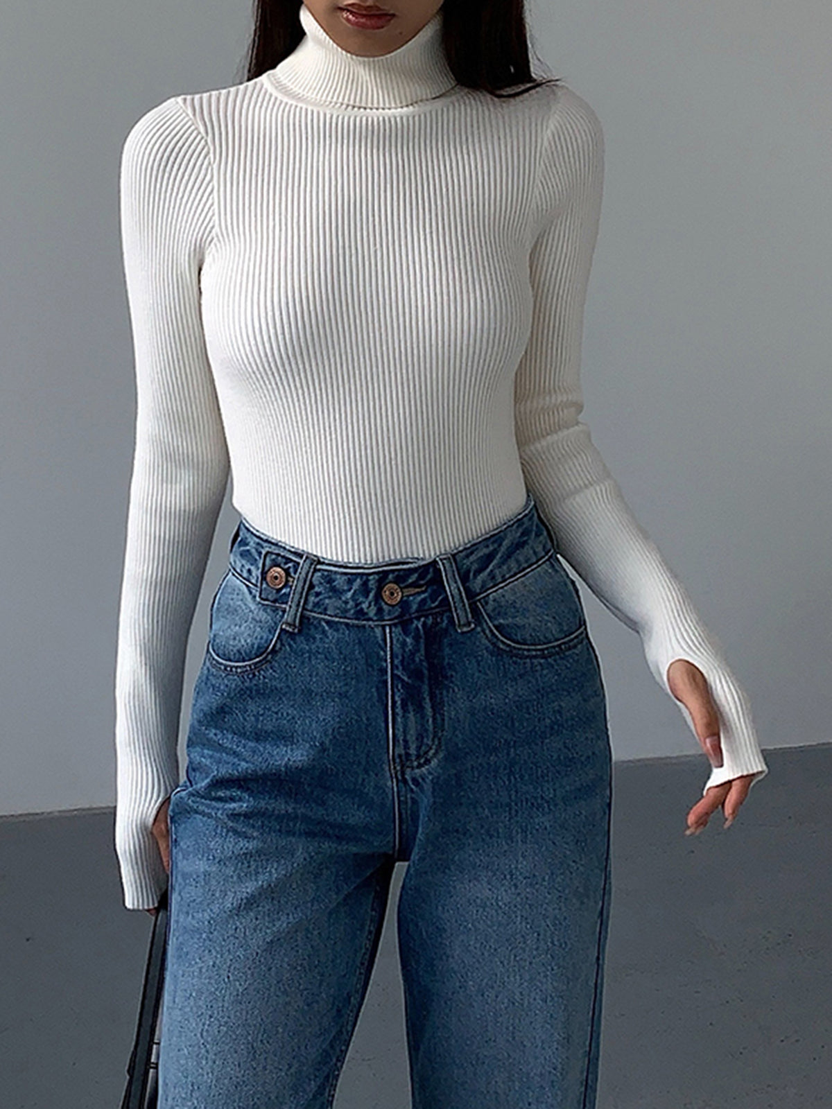 Hailey | Women's Minimalist Slim Turtleneck Stretch Top™ – Elegante Wintermode für stilvolle Layering-Looks
