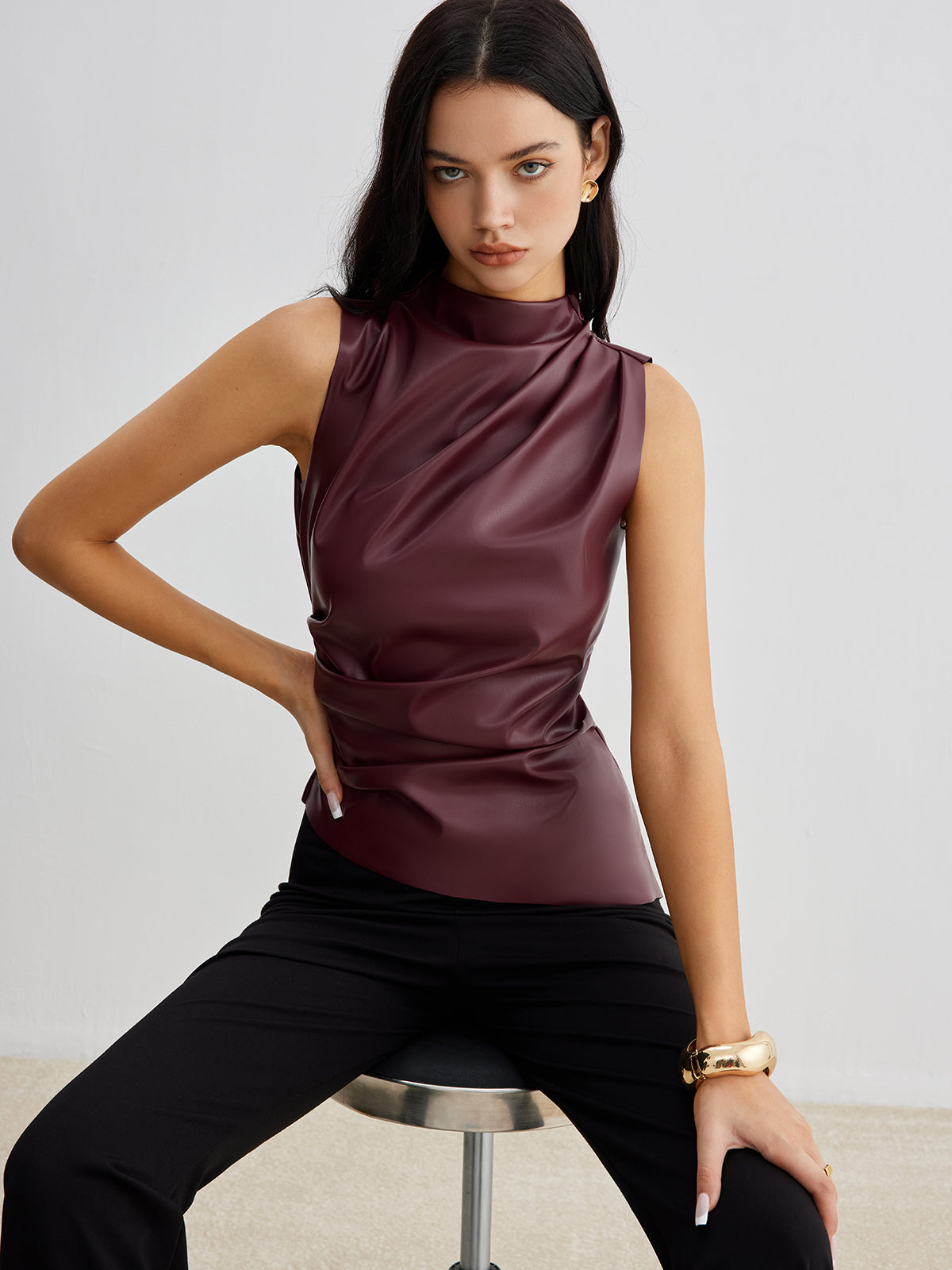 Ella | Women's Summer Sleeveless Chic High Neck Top™ – Mühelose Eleganz für warme Tage