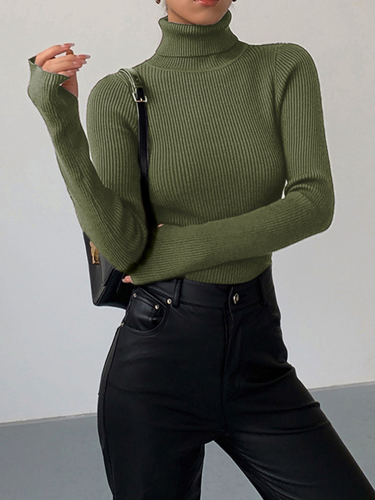 Hailey | Women's Minimalist Slim Turtleneck Stretch Top™ – Elegante Wintermode für stilvolle Layering-Looks