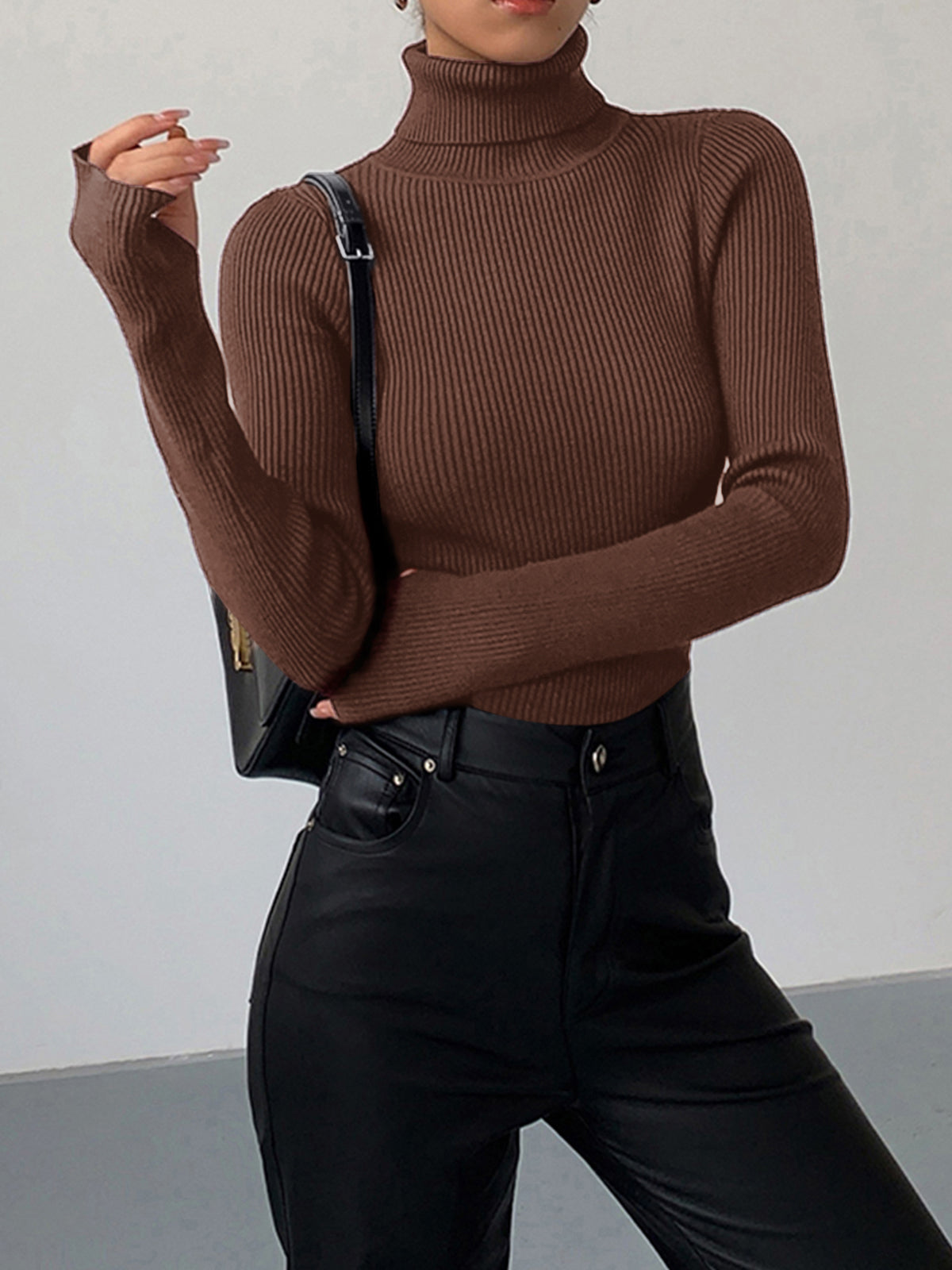 Hailey | Women's Minimalist Slim Turtleneck Stretch Top™ – Elegante Wintermode für stilvolle Layering-Looks