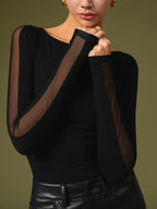 Florence | Women's Spring Stylish Mesh Sleeve T-Shirt™ – Müheloser Komfort mit modernem Stil