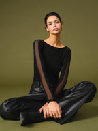 Florence | Women's Spring Stylish Mesh Sleeve T-Shirt™ – Müheloser Komfort mit modernem Stil