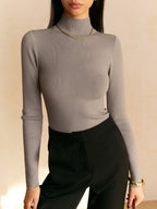 Maisie | Women's Spring Comfortable Mock Neck Top™ – Eleganter Komfort für den Frühling